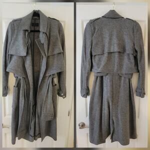 RtA Virgin Wool Trench Harlow Coat SZ XS Double Layer Military Storm Flap Gray
